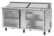 Turbo Air PST-72-G-N 72 5/8" Glass Door PRO Series Sandwich/Salad Prep Table w/ Refrigerated Base - Donut-Equipment.com