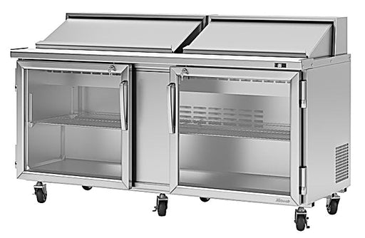 Turbo Air PST-72-G-N 72 5/8" Glass Door PRO Series Sandwich/Salad Prep Table w/ Refrigerated Base - Donut-Equipment.com