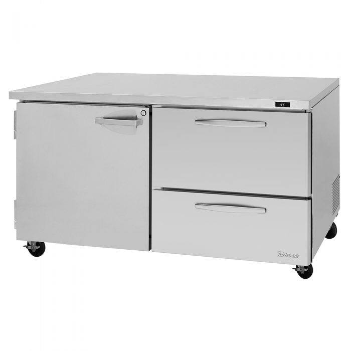 Turbo Air PUR-60-D2R-N 60 1/4" Undercounter Refrigerator w/ (2) Sections - (1) Door & (2) Drawers - Donut-Equipment.com