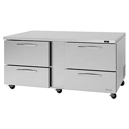 Turbo Air PUR-72-D4-N 72 5/8" W Undercounter Refrigerator w/ 2 Sections & 4 Drawers - Donut-Equipment.com