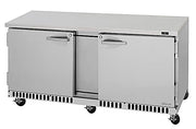Turbo Air PUR-72-FB-N 70 5/8" W Undercounter Refrigerator w/ 2 Section & 2 Doors, Front Breathing - Donut-Equipment.com