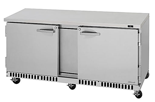 Turbo Air PUR-72-FB-N 70 5/8" W Undercounter Refrigerator w/ 2 Section & 2 Doors, Front Breathing - Donut-Equipment.com