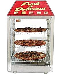 Two Door Warmer and Merchandiser for Cooked Foods Display for Service Counter Bakery Wholesalers