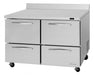 Turbo Air PWF-48-D4-N 48 1/4" Worktop Freezer w/ 2 Sections, 4 Drawers - Bakery Wholesalers