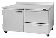 Turbo Air PWF-60-D2R-N 60 1/4" Worktop Freezer w/ 2 Sections, 2 Drawers & 1 Solid Door - Donut-Equipment.com
