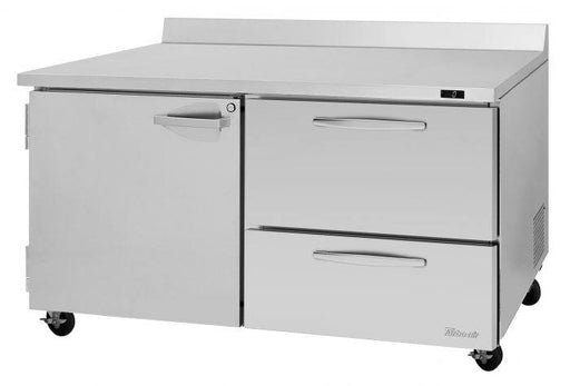 Turbo Air PWF-60-D2R-N 60 1/4" Worktop Freezer w/ 2 Sections, 2 Drawers & 1 Solid Door - Bakery Wholesalers