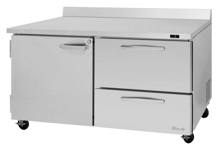 Turbo Air PWF-60-D2R-N 60 1/4" Worktop Freezer w/ 2 Sections, 2 Drawers & 1 Solid Door - Bakery Wholesalers