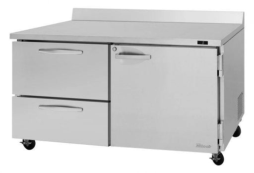 Turbo Air PWF-60-D2R-N 60 1/4" Worktop Freezer w/ 2 Sections, 2 Drawers & 1 Solid Door - Bakery Wholesalers