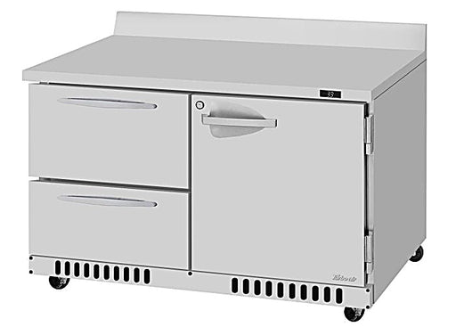 Turbo Air PWR-48-D2R(L)-FB-N 48 1/4" Worktop Refrigerator w/ (2) Sections, 2 Drawers & 1 Solid Door, Front Breathing - Donut-Equipment.com
