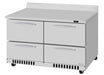 Turbo Air PWR-48-D4-FB-N 48 1/4" Worktop Refrigerator w/ (2) Sections, 4 Drawers, Front Breathing - Bakery Wholesalers
