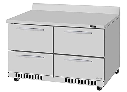 Turbo Air PWR-48-D4-FB-N 48 1/4" Worktop Refrigerator w/ (2) Sections, 4 Drawers, Front Breathing - Donut-Equipment.com