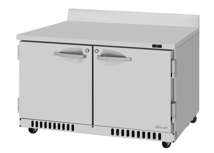 Turbo Air PWR-48-FB-N 48 1/4" Worktop Refrigerator w/ (2) Sections, 2 Solid Doors, Front Breathing - Bakery Wholesalers