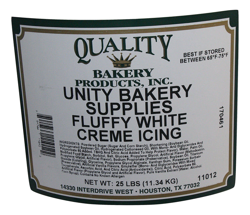 Quality Unity Fluffy White Crèm'e Icing / Filling Ready To Use Cake, Cupcake Icing or fluff filling for Donuts Bakery Wholesalers