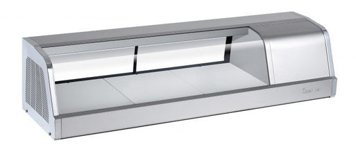Turbo Air SAK-50R-N 50" Stainless Steel Curved Glass Refrigerated Display/Sushi Case - Right Side Compressor - Bakery Wholesalers