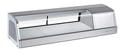 Turbo Air SAK-50R-N 50" Stainless Steel Curved Glass Refrigerated Display/Sushi Case - Right Side Compressor - Donut-Equipment.com