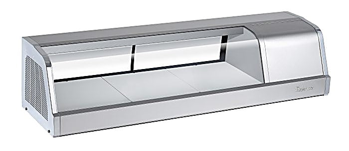 Turbo Air SAK-50R-N 50" Stainless Steel Curved Glass Refrigerated Display/Sushi Case - Right Side Compressor - Donut-Equipment.com