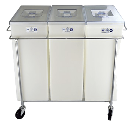Faribo Ingredient 3 Bin Cart W/Frame and Covers Bakery Wholesalers