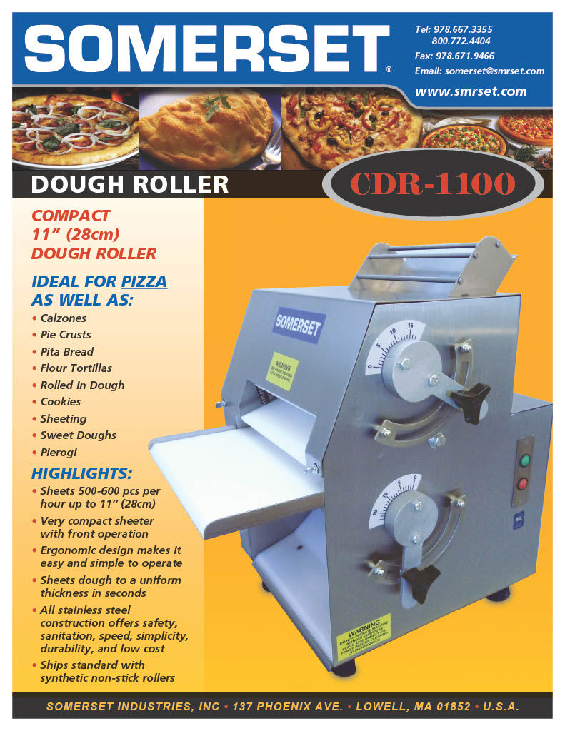 CDR-1100 Dough Roller / Double Pass- Front Operated - Bakery Wholesalers