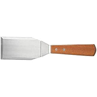 6" X 3" Solid Spatula / Turner with wood handle Bakery Wholesalers