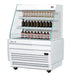 Turbo Air TBA37-50N-W 37" White Horizontal Refrigerated Open Display Merchandiser w/ (2) Shelves, 115v - Bakery Wholesalers