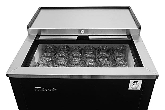 Turbo Air TBC-24SB-GF-N6 25" Black Laminate Exterior, Glass Froster - Donut-Equipment.com