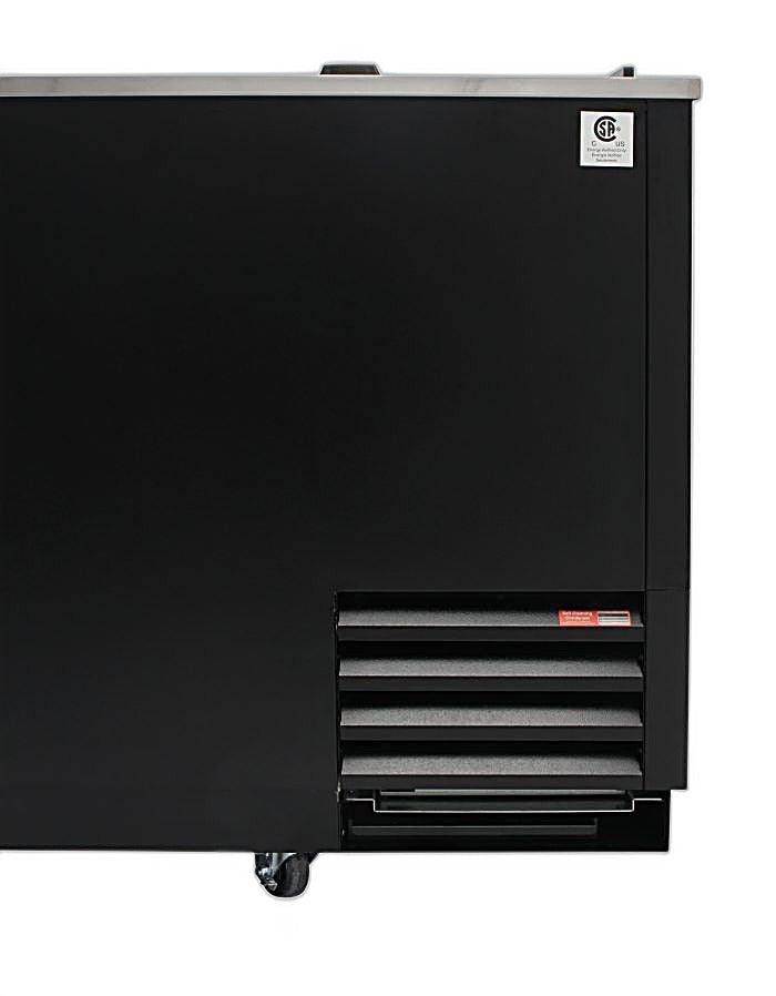 Turbo Air TBC-50SB-GF-N 50" 2-Section Glass Chiller – 140 Mug Capacity, Black, 115v - Donut-Equipment.com