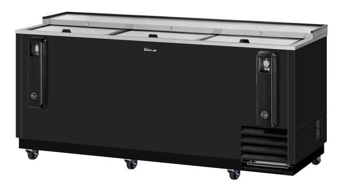 Turbo Air TBC-80SB-N 80 1/2" Forced Air Bottle Cooler - Holds (739) 12 oz Bottles, Black Laminated Exterior, 115v - Bakery Wholesalers