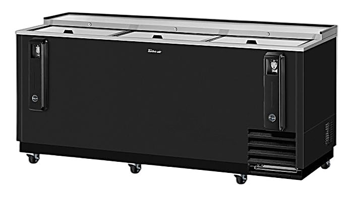 Turbo Air TBC-80SB-N 80 1/2" Forced Air Bottle Cooler - Holds (739) 12 oz Bottles, Black Laminated Exterior, 115v - Donut-Equipment.com