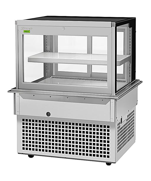 Turbo Air TBP-36-46FDN 38-1/8" Refrigerated Bakery Display Case w/ Straight Glass - (2) Levels, 115v, Stainless Steel - Donut-Equipment.com