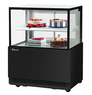 Turbo Air TBP36-46NN-B 35-3/8" Refrigerated Straight Glass Full-Service Bakery Display Case, 2 Levels, Black Exterior, 115v - Donut-Equipment.com