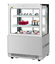 Turbo Air TBP36-54FN-S 35 3/8" Refrigerated Bakery Display Case w/ Straight Glass - (3) Levels, 115v, Stainless Steel - Donut-Equipment.com