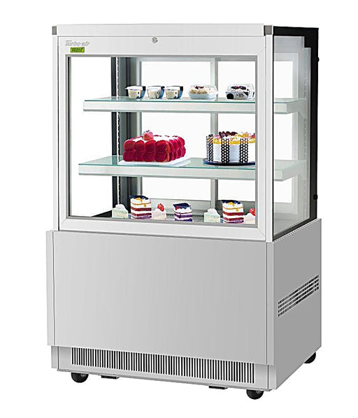Turbo Air TBP36-54FN-S 35 3/8" Refrigerated Bakery Display Case w/ Straight Glass - (3) Levels, 115v, Stainless Steel - Donut-Equipment.com
