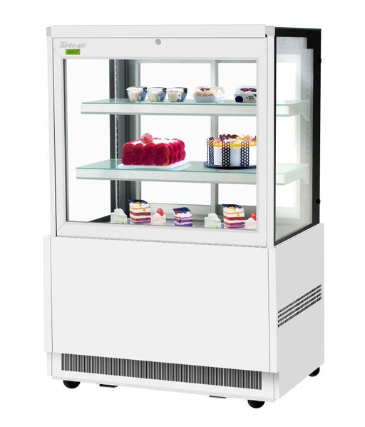 Turbo Air TBP36-54FN-W 35-3/8" Straight Glass Refrigerated Bakery Display Case, 3 Levels, White Exterior, 115v - Bakery Wholesalers