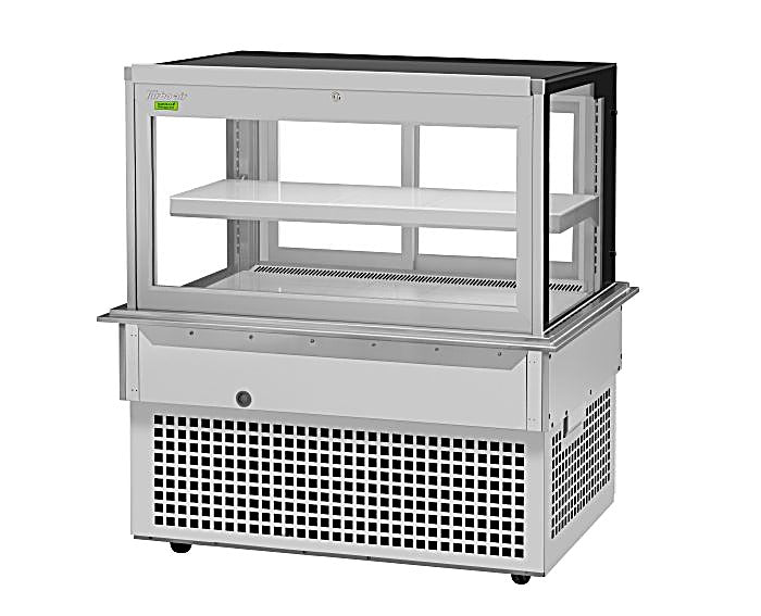 Turbo Air TBP48-46FDN 50" Refrigerated Bakery Display Case w/ Straight Glass - (2) Levels, 115v, Stainless Steel - Donut-Equipment.com