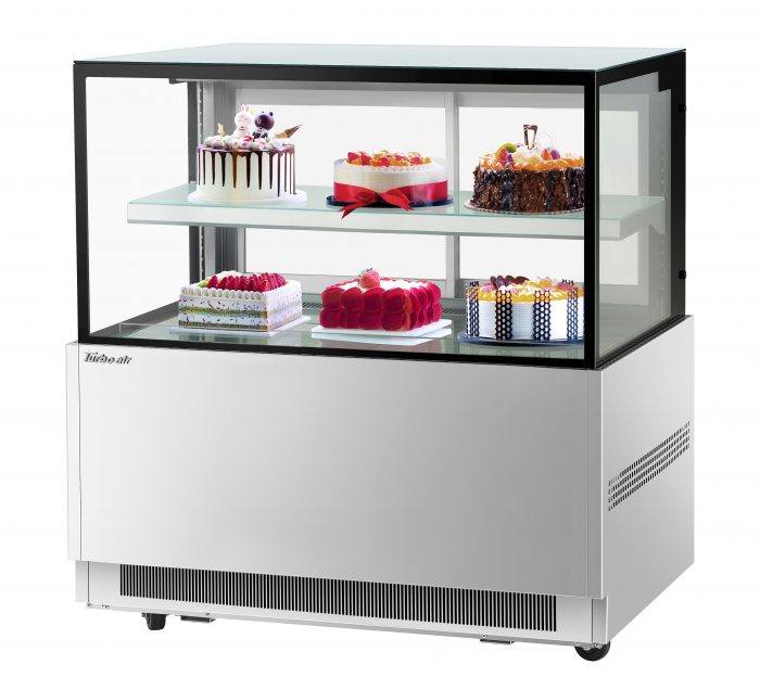 Turbo Air TBP48-46NN-S 47-1/4" Straight Glass Full-Service Bakery Display Case, 2 Levels, Stainless Steel Exterior, 115v - Bakery Wholesalers