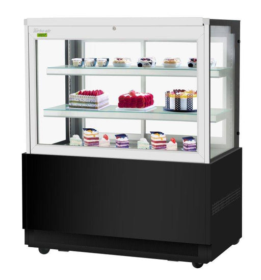 Turbo Air TBP48-54FN-B 47-1/4" Straight Glass Refrigerated Bakery Display Case, 3 Levels, Black Exterior, 115v - Bakery Wholesalers