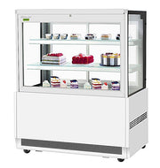 Turbo Air TBP48-54FN-W 47-1/4" Straight Glass Refrigerated Bakery Display Case, 3 Levels, White Exterior, 115v - Donut-Equipment.com