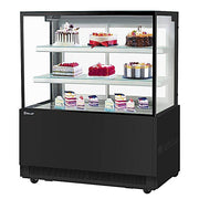 Turbo Air TBP48-54NN-B 47" Straight Glass Full-Service Refrigerated Bakery Display Case, 3 Levels, Black Exterior, 115v - Donut-Equipment.com