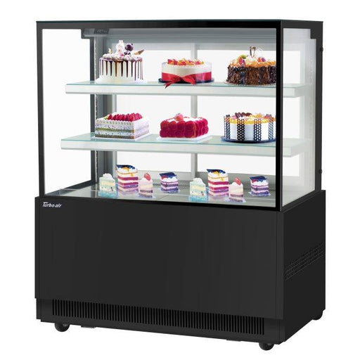 Turbo Air TBP48-54NN-B 47" Straight Glass Full-Service Refrigerated Bakery Display Case, 3 Levels, Black Exterior, 115v - Bakery Wholesalers