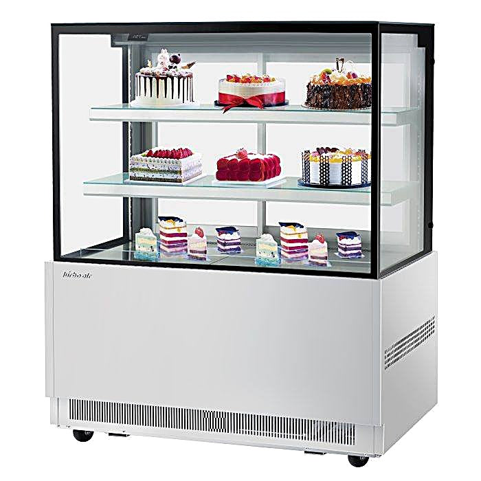 Turbo Air TBP48-54NN-S 47-1/4" Straight Glass Full-Service Bakery Display Case, 3 Levels, Stainless Steel Exterior, 115v - Donut-Equipment.com
