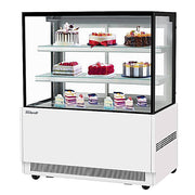 Turbo Air TBP48-54NN-W 47" Straight Glass Full-Service Refrigerated Bakery Display Case, 3 Levels, White Exterior, 115v - Donut-Equipment.com