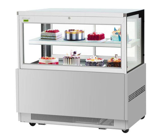 Turbo Air TBP60-54FN-S 59" Refrigerated Bakery Display Case w/ Straight Glass - (3) Levels, 115v, Stainless Steel - Bakery Wholesalers