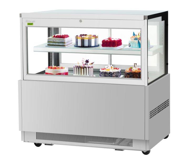 Turbo Air TBP60-54FN-S 59" Refrigerated Bakery Display Case w/ Straight Glass - (3) Levels, 115v, Stainless Steel - Bakery Wholesalers