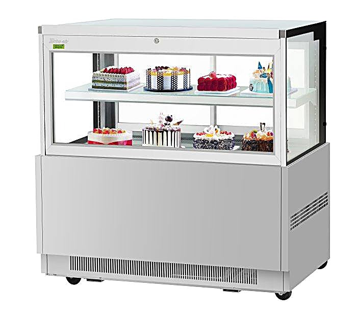Turbo Air TBP60-54FN-S 59" Refrigerated Bakery Display Case w/ Straight Glass - (3) Levels, 115v, Stainless Steel - Donut-Equipment.com