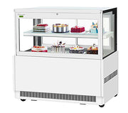Turbo Air TBP60-46FN-W 59" Straight Glass Refrigerated Bakery Display Case, 2 Levels, White Exterior, Lift-Up Front Glass, 115v - Donut-Equipment.com