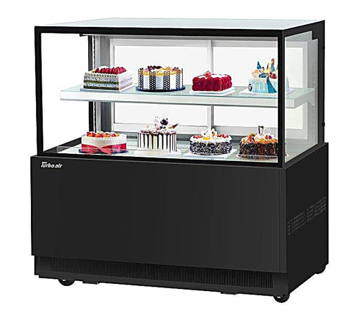 Turbo Air TBP60-46NN-B 59" Straight Glass Full-Service Bakery Display Case, 2 Levels, Black Exterior, 115v - Donut-Equipment.com