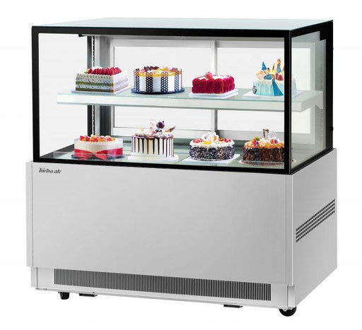 Turbo Air TBP60-46NN-S 59" Straight Glass Full-Service Bakery Display Case, 2 Levels, Stainless Steel Exterior, 115v - Bakery Wholesalers