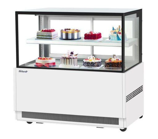 Turbo Air TBP60-46NN-W 59" Refrigerated Straight Glass Full-Service Bakery Display Case, 2 Levels, White Exterior, 115v - Bakery Wholesalers