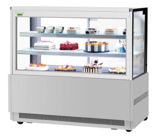 Turbo Air TBP48-54FN-S 47-1/2" Refrigerated Bakery Display Case w/ Straight Glass - (3) Levels, 115v, Stainless Steel - Bakery Wholesalers