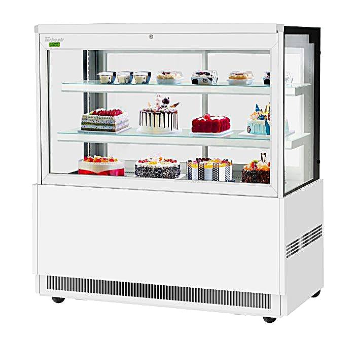 Turbo Air TBP60-54FN-W 59"  Refrigerated Bakery Display Case, 3 Levels, White Exterior, 115v - Donut-Equipment.com